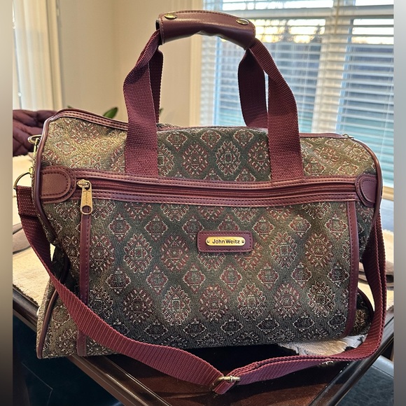 RARE VINTAGE John Weitz Travelers Carry On Overnight Shoulder Strap Duffel Bag - Picture 10 of 14